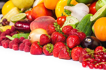 Image showing Group of fresh vegetables isolated on white