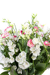 Image showing spring flowers background on white background