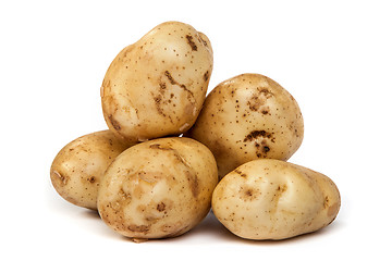 Image showing Group of potatoes isolated on white