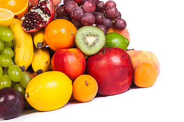 Image showing Huge group of fresh fruits isolated on a white background.