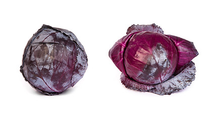 Image showing set of Red cabbage on white background.
