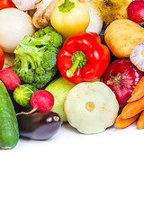 Image showing Group of fresh vegetables isolated on white