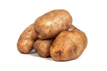 Image showing Group of potatoes isolated on white