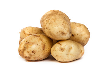 Image showing Group of potatoes isolated on white