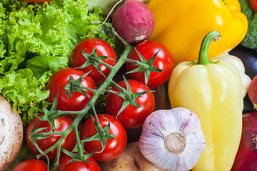 Image showing Group of fresh vegetables isolated on white