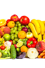 Image showing Group of fresh vegetables isolated on white