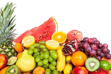 Image showing Huge group of fresh fruits