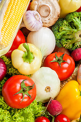 Image showing Group of fresh vegetables isolated on white