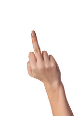 Image showing Hand is showing a fig sign isolated on white