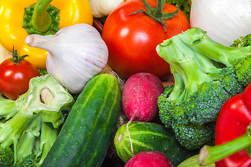 Image showing Group of fresh vegetables isolated on a white background