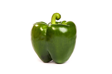 Image showing A green sweet  bell pepper isolated on white