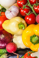 Image showing Group of fresh vegetables isolated on white