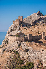 Image showing Ruins of The Genoa Fortress in Sudak, Crimea. Black Sea, Ukraine