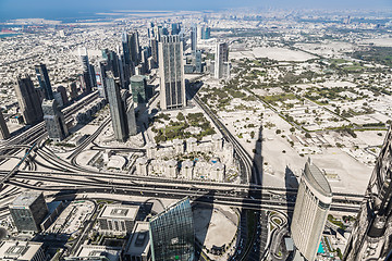 Image showing Dubai downtown. East, United Arab Emirates architecture. Aerial 