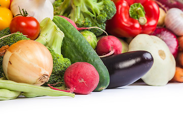 Image showing Group of fresh vegetables isolated on white