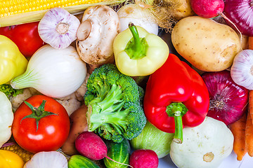 Image showing Group of fresh vegetables isolated on white