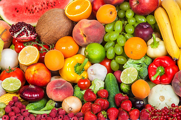 Image showing Group of fresh vegetables isolated on white