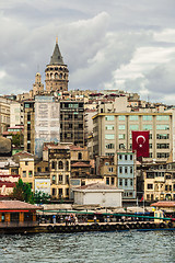 Image showing Cityscape with Galata Tower over the Golden Horn in Istanbul, Tu