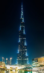 Image showing View on Burj Khalifa, Dubai, UAE, at night