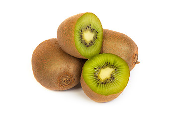 Image showing Kiwi cut in half isolated on white