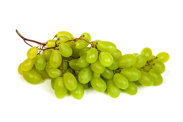 Image showing Bunch of Green Grapes laying isolated