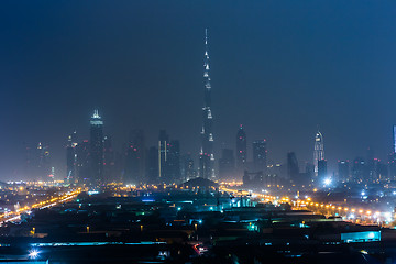 Image showing Dubai panorama and Burj Khalifa is currently the tallest buildin