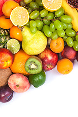 Image showing Huge group of fresh fruits