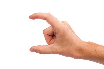 Image showing Male hand reaching for something on white