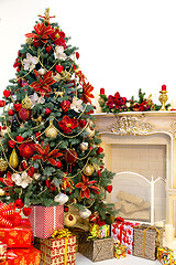 Image showing Christmas tree in modern interior living room