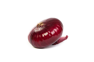 Image showing One red onion, isolated on white