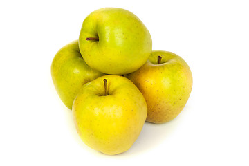 Image showing A shiny green apple isolated on white