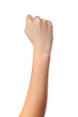 Image showing Female hand with a clenched fist isolated