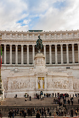 Image showing Equestrian monument to Victor Emmanuel II near Vittoriano in Rom