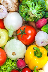 Image showing Group of fresh vegetables isolated on a white background