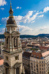 Image showing Aerial view at Budapest from the top of St Stephen Basilica