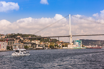 Image showing Ataturk Bridge is a first suspension bridge over the Bosphorus S