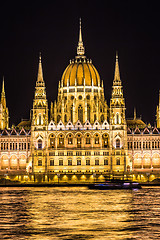 Image showing Budapest Parliament building in Hungary at twilight.