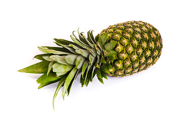 Image showing Single pineapple isolated on white