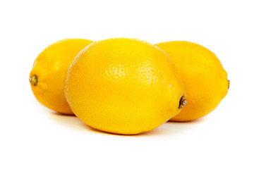 Image showing Fresh lemons on white background