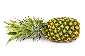 Image showing Single pineapple isolated on white