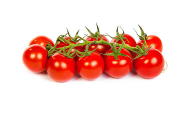 Image showing Juicy organic Cherry tomatoes isolated