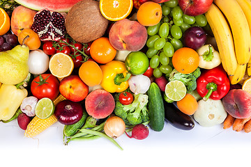 Image showing Group of fresh vegetables isolated on white