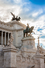 Image showing Equestrian monument to Victor Emmanuel II near Vittoriano in Rom