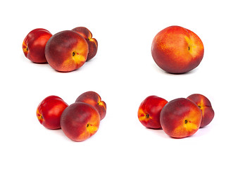 Image showing set of fresh nectarines on white