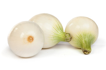 Image showing Group of a onions, isolated on white
