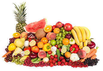 Image showing Group of fresh vegetables isolated on white