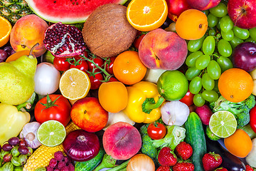 Image showing Group of fresh vegetables isolated on white