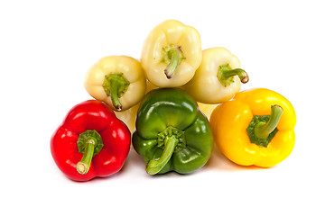 Image showing Group of seet bell peppers isolated on white