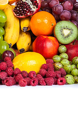 Image showing Huge group of fresh fruits