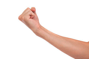 Image showing Males hand with a clenched fist isolated